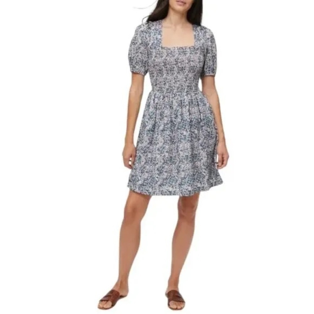Anthropologie MICHAEL STARS Jude Puff-sleeve Mini Dress Admiral Floral